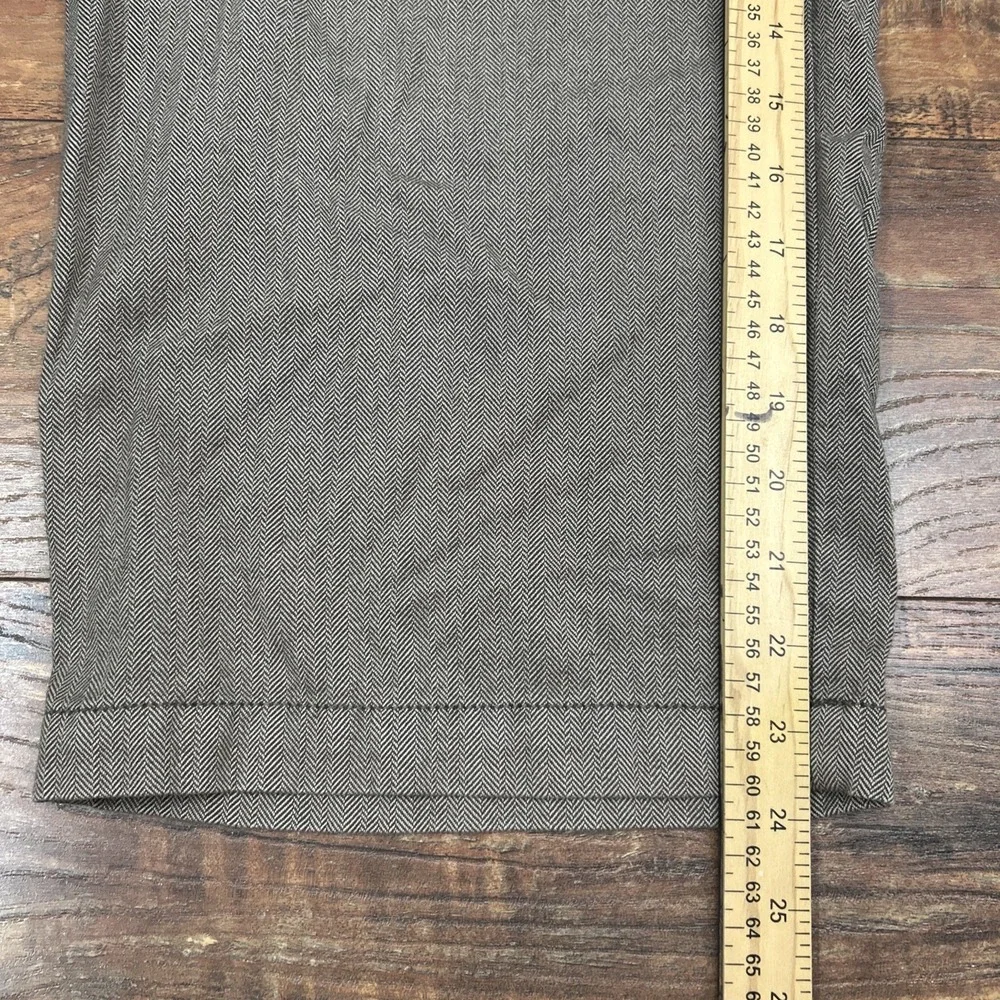 J. Jill Womens Pants Brown‎ Casual Dress Pant Wide Leg Capri Herringbone Size 12